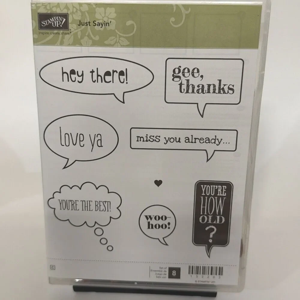 Stampin Up! Just Sayin Rubber Stamps speech bubbles sentiments
